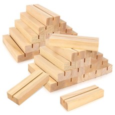 ISUSSER 9.9 x 3.6cm(3.9 1.4인치) 나무 테이블 번호 스탠드 30개 플레이스 카드 홀더 사진 홀더 아크릴 사인 결혼식 행사 생일 파티 홈 데코