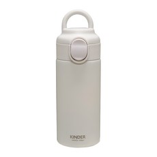 푸코 킨더 원터치 손잡이 텀블러 + 스트랩 + 스티커 세트, 화이트(텀블러, 스트랩), 랜덤발송(스티커), 320ml, 1개