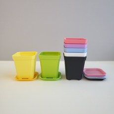 파스텔 미니슬릿화분 7cm, 연그린, 파스텔미니슬릿 화분받침, 1개