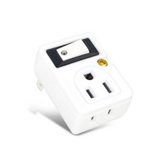 聖岡 日式D型三面插(小三通) 轉換接頭 電源轉接頭 L型90度轉向貼壁 15A 可接地 3轉2, 1個, TNT-858S