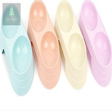 행운몰 2구 애완용 식기 중형견밥그릇, 핑크