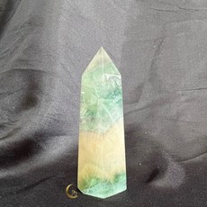 紅63 綠螢石 黃螢石 夏日冰茶 檸檬 螢石柱 小玉西瓜色 冰感淡綠色 彩虹光 天然小礦缺, 1個