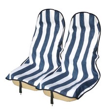 Zinytrae 스웨트 타월 카시트 커버 프로텍터 앞좌석 체육관 운동 달리기 수영 해변 하이킹용 자동차 트럭 밴 SUV용 방수 범용 시트 핑크 1개 193757, 2개 앞좌석용, 블루 & 화이트 스트라이프