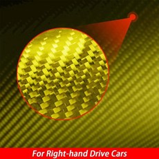 카본 파이버 중앙 기어 변속 제어 패널 커버 장식 자동차 인테리어 스티커, 1개, 18. Yellow Carbon RHD
