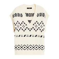 위켄드막스마라 페어 아일 니트 V넥 베스트