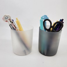 플라스틱 원형 연필꽂이 데스크 펜홀더, 브라운 펜홀더