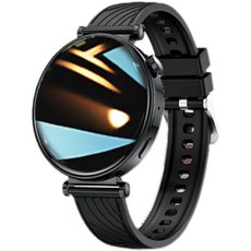 時尚圓形智慧手錶，運動健康監測，訊息提醒，舒適親膚錶帶, 蓝牙, 以图片实际为主, 幻月黑【消息提醒+离线支付+运动健康