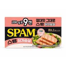 굿픽샵 코스트코 스팸 닭가슴살200g*9 고단백 캔햄 대용량 간편식+고급 사탕 증정, 200g, 18개