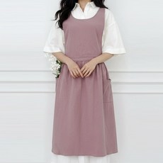 엣모스트 북유럽 린넨 원피스 주방 예쁜 앞치마, 1개, 핑크