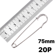 ETCM 침구 이불 고정 의류장식용 대형 옷핀 75mm 20p, 20개, 실버