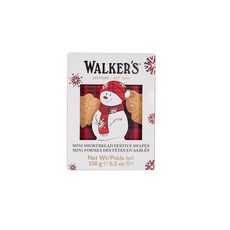Walker's Shortbread 눈사람 미니 축제 모양 홀리데이 박스 퓨어 버터 쇼트브레드 쿠키 150.3g5.3온스 240840, Walker's 축제 모양의 미니 쇼트브레드 쿠키 모듬, 150.3g