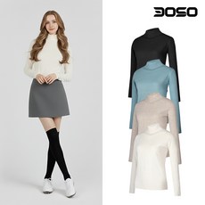 골프웨어 가을 겨울 여성 골프 골지 니트 터틀넥 티셔츠 여자 폴라티 이너웨어, FREE, WDFKU-아이보리