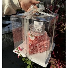 리프4 돈케이크 티아라용돈케이크 부모님 용돈 박스 이벤트용2단 용돈박스 어버이날 용돈박스, 1개, 피치