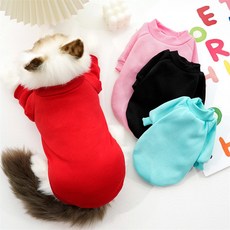 嗨購 寵物潮牌貓咪狗狗大學T泰迪比熊博美刷毛貓大學T服裝秋冬新款狗用品, 兩腿素色大學T紅色,M(胸圍37CM 建, 1個