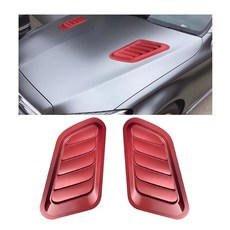 자동차 후드 흡입 흡입구 범용 공기 스쿱 보닛 2PCS 블랙 커버 통풍구 트림, Red
