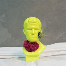 아트박스/모리아트 옐로우 야광컬러 컨셉 석고상화분 이오난사+모스+리본, 쥴리앙