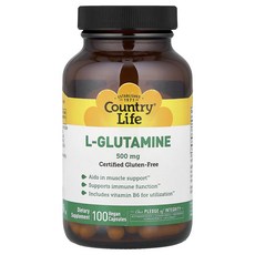 컨트리라이프 L 글루타민 캡슐 500mg 100 비건, 100정, 4개
