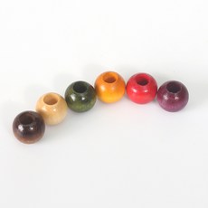 15mm 나무구슬(12개)[1041] / 우드볼 나무 비즈 공예 재료, 청록, 12개