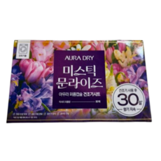아우라 30일 향기지속 퍼퓸캡슐 건조기용 드라이시트 미스틱 문라이즈 본품, 80개입, 1개