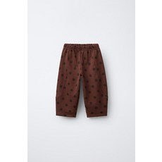 [국내배송] 자라 ZARA 도트 플러시 벌룬 팬츠 - 브라운 938550