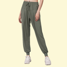 精緻少女舒適女款束口褲瑜珈皮拉提斯鬆緊帶