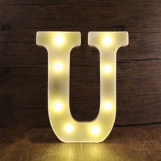 AOHAO 숫자 알파벳 LED 무드등 이니셜 인테리어 램프 조명, U