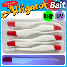 광어다운샷 UV웨이브 5인치웜 WAVE트리거 광어우럭, UV12H레드헤드, 1개