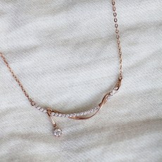 14k 18k 큐빅딸랑이목걸이, 14k핑크골드, 40cm(기본), 1개