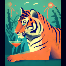 모노리스 맹수 섹슈얼 캔버스 벽화 운수대통 액운방지 승진선물 실내 그림 인테리어 홈 액자, 6..위스키 호랑이