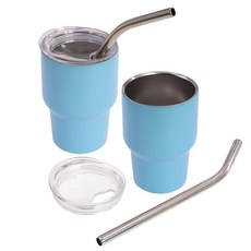 ECLATIS Patty Both 59.1ml2온스 미니 텀블러 샷 글라스 뚜껑과 빨대 포함 에스프레소 커피 증류주를 위한 귀여운 단열 텀블러 재미있는 특별한 선물 블루, ECLATIS Patty Both 59.1ml2온스 미