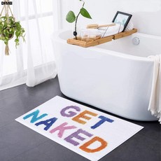 DFMEI 創意文字地墊浴室吸水腳墊入戶玄關易打理門墊, 1個, 白彩字母