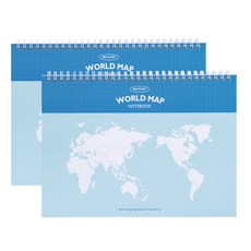 [2권SET] 인디고 혼자공부 지도 노트 (B5 한국사 세계사 모눈), 세계지도 블루, 2개