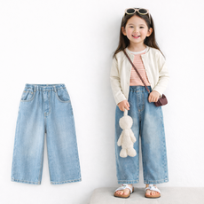 유아동 데님팬츠 남아 여아 청바지 키즈 일자핏 데일리룩 밴딩 예가와이드팬츠