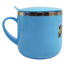 汪汪隊立大功 雙柄隔熱餐碗組 (304不鏽鋼 雙耳 附蓋 阿奇圖案) 兒童餐具, 1個, 300ml杯子 淺藍, 淺藍