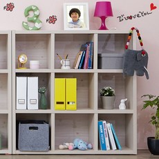 앳홈 두툼 튼튼 9칸 책장 책꽂이 오픈형 수납장 (가로 1.2m 높이 1.2m 깊이 28cm), 화이트 콤비, 화이트 콤비