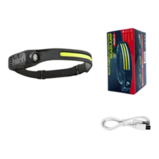 프렌드쉽 LED 충전식 헤드랜턴 모션센서 작업등 등산 조명등, 1개, 블랙 1줄