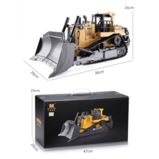 RC 중장비 불도저 무선조종 RC카 원격제어 장난감, 1개, 11채널 불도저+배터리 1개