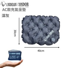 星攀戶外 超輕登山點狀充氣坐墊 露營加厚7cm 迷你輕量化 TPU防水折疊座墊, 點狀充氣坐墊-灰色(含收納袋)-AC鷹款