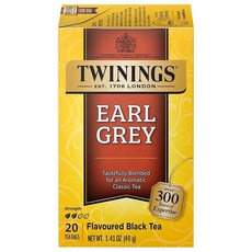Twinings 디카페인 차이 개별 포장 백 100개(1팩) 달콤하고 맛있는 향신료 뜨겁거나 차갑게 즐기기 티백 100개 184759, 20개(1팩), 얼 그레이