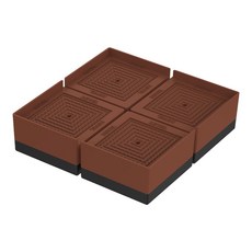 L자형 세탁기 발받침대 소음 감소 높이조절 방진 고무발 소파 다리 수평 조절, 4개, 브라운