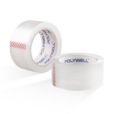 POLYWELL 寶利威爾 靜音透明膠帶 無聲低噪音 安靜封箱 可黏貼固定 可裁切長度 OPP透明膠帶, 寬48mm × 厚45U × 長50Y