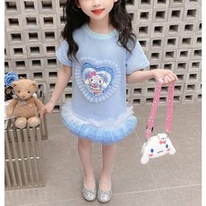 寶貝童裝 卡通亮片連身裙 女童洋裝 亮片花邊裙