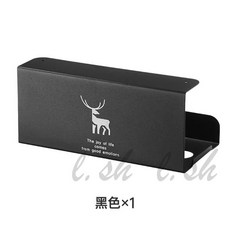 廚房紙巾架 臺灣出貨 櫃門倒掛抽紙盒 掛架 紙巾收納架 毛巾架 衛生紙架, 1個, 黑色小鹿