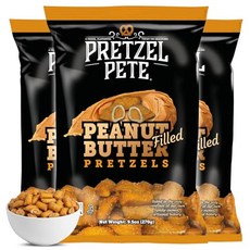 Pretzel Pete Peanut Butter Filled Pretzel Nuggets Non-GMO Ingredients Small Batch 9.5oz (3 Pack), 1개, 269g
