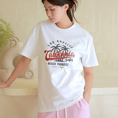 언더샤인 여성 프린팅 레터링 순면 반팔 티셔츠