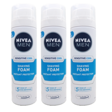 NIVEA 妮維雅 男士極淨酷涼刮鬍泡 - 敏感性肌膚適用, 3個, 200ml