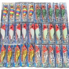 낚시맨 왕눈이에기 문어에기 혼합 세트, 1세트, 100g, 고추장+수박+색동+야광+금비+은비 1세트, 100g, 고추장+수박+색동+야광+금비+은비