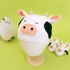 신생아 송아지 모자+송아지 덧신 - Knitting Kit, 송아지세트, 1개