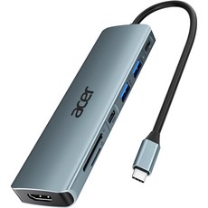 에이서 7포트 USB 3.1 C타입 5Gbps 멀티허브, 1개, 회색