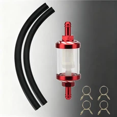 유니버설 오토바이 연료 필터(유리섬유 구조 탈착식 세척 가능 필터 컵 혼다 야마하 스즈키 호환), 03 Red